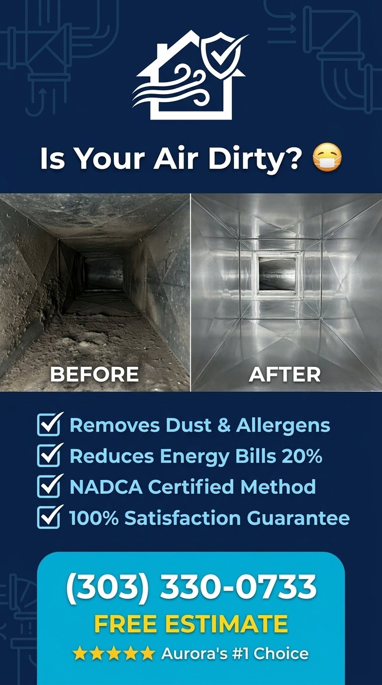 Before and after air duct cleaning Aurora CO — Best Way Air Duct Cleaning results